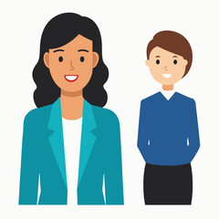 Inspiring Businesswoman and Leaning Colleague Vector Illustration Celebrating Workplace Success





