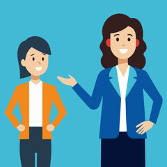 Fototapeta premium Stylish Corporate Woman Standing and Placing Vector Illustration Showcasing Confidence and Success 