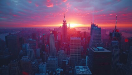 Manhattan Skyline at Sunset