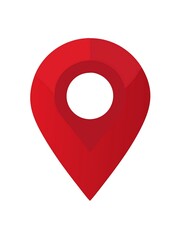 Red map location pin icon for navigation and GPS applications illustration