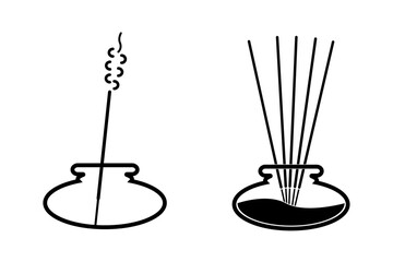 Incense Icon, Aromatic Smoke Fragrance Incense. Burning aromatic incense stick.