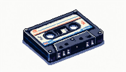 Fototapeta premium Pixel art illustration against white background