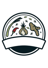 Fototapeta premium logo with vegetable concept,
