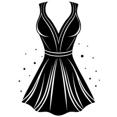 illustration of a woman dress silhouette vector illustration on white background