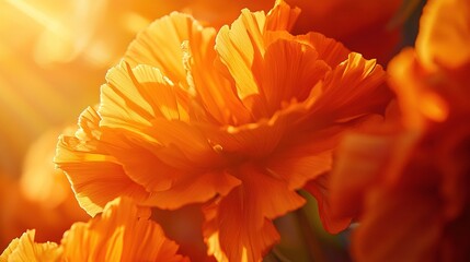   A sunlit bouquet of flowers with close-up details
