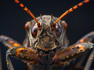 Close-Up Portrait of an Australian Cockroack Insect in Studio Lighting