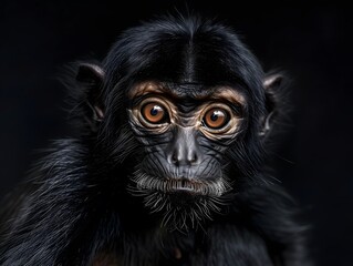 Fototapeta premium Close-Up Spider Monkey Portrait in Professional Studio