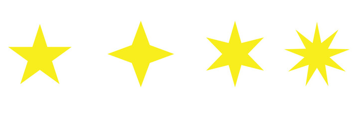 Twinkling stars. Twinkle stars collection. Shine star icons. Twinkle star shapes vector design on white background. 