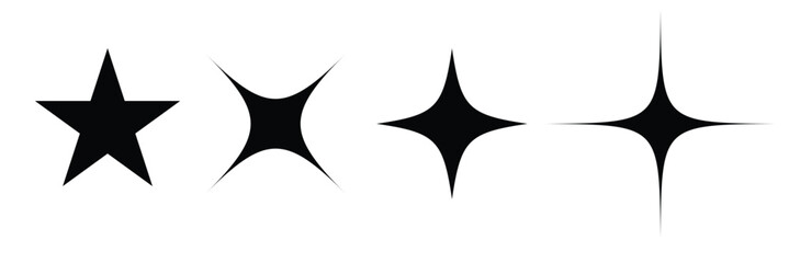 Twinkling stars. Twinkle stars collection. Shine star icons. Twinkle star shapes vector design on white background. 