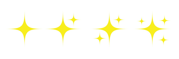 Twinkling stars. Twinkle stars collection. Shine star icons. Twinkle star shapes vector design on white background. 