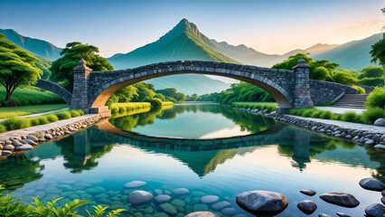 bridge over a river,generative ai