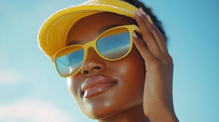 young woman applying sunscreen on her face under the sun highlighting the essential role of sun protection for skin health UV defense and maintaining a glowing youthful complexion