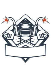 logo with welding concept,