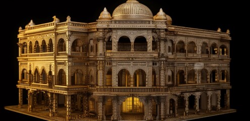 Obraz premium Beautiful Arabian Style Palace View 3D Created with Generative AI Technology