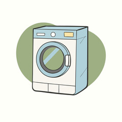 Washing machine cartoon illustration on a isolated white background (8)