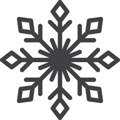Snowflake icon. Winter snowflake silhouette for Christmas design