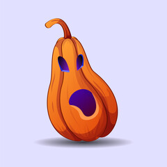 Halloween pumpkin with eyes and mouth