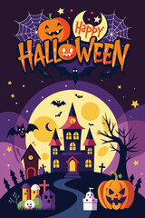 Happy Halloween Vertical Vector Template