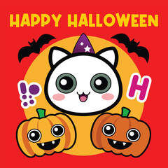 Happy Halloween Vector Template