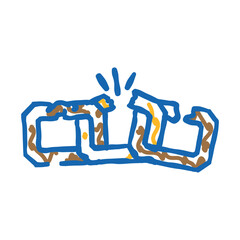 broken link doodle icon sketch vector. broken link sign. isolated symbol illustration