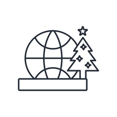 snow globe icon. vector.Editable stroke.linear style sign for use web design,logo.Symbol illustration.