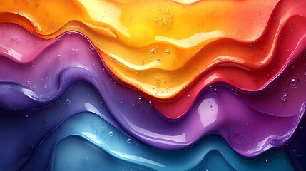 A dynamic and colorful abstract image of swirling, liquid-like patterns in bold, vibrant colors