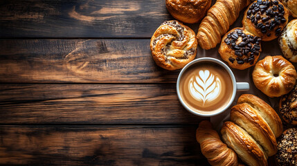 Delicious Coffee Pastries Morning Delight Warm Bakery Treats