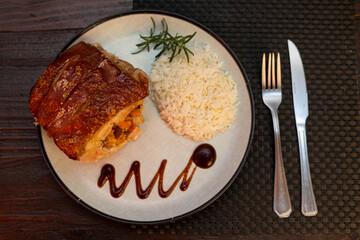 arroz lombo recheado