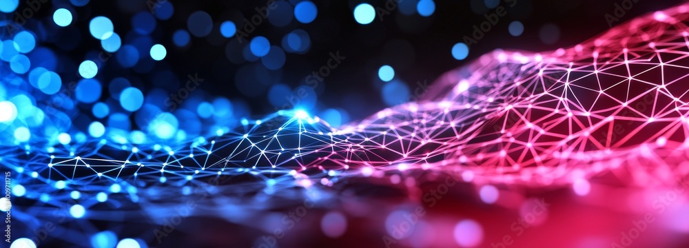 Poster the plexus effect in 3d. digital connection dots and lines. science background. network connection s