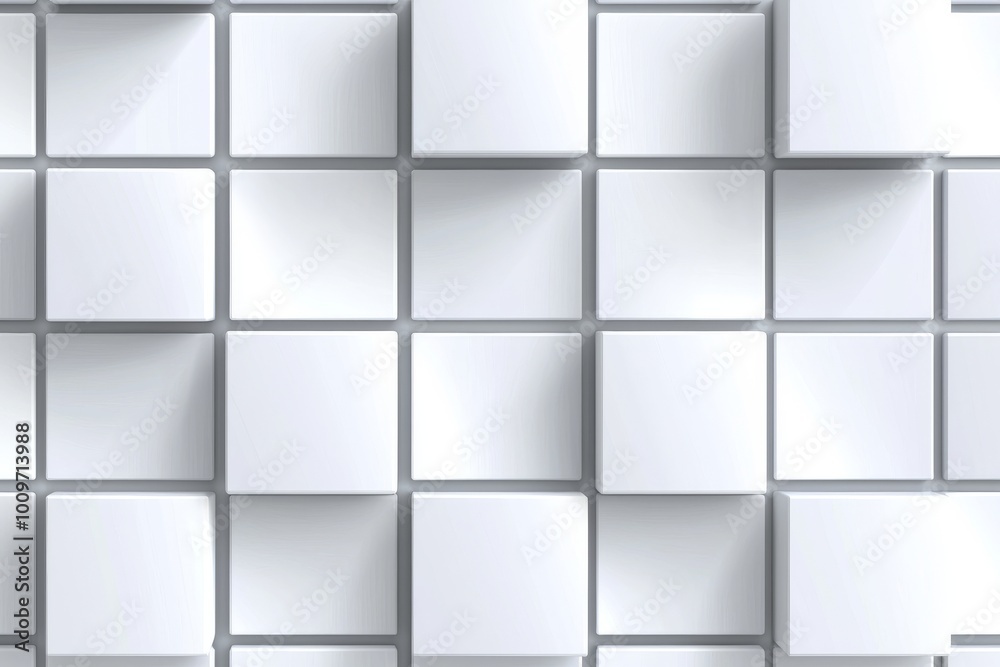 Poster an abstract seamless geometric pattern in light gray. the texture has an extruded effect to create t