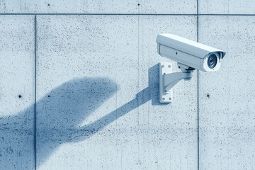 State-of-the-art security camera for surveillance in industrial and public areas, mounted on a sleek white wall