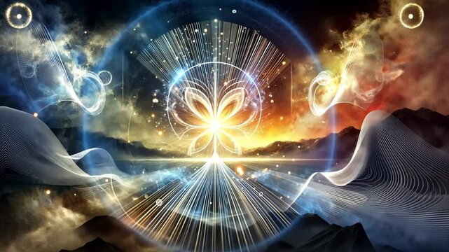 Spritual epiphany, enlightment, law of attraction, telekineses or manifestation concept	