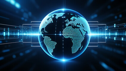 flow digital information representing global connection futuristic technology