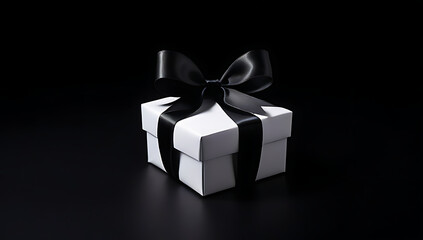 Obraz premium gifts black ribbon black background perfect black friday promotions