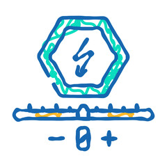 energy flow control electric doodle icon sketch vector. energy flow control electric sign. isolated symbol illustration