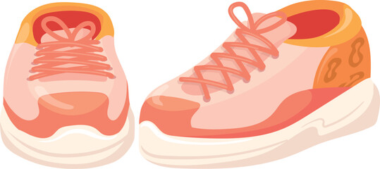 Athletic training shoes. Cartoon sneakers. Footwear icon