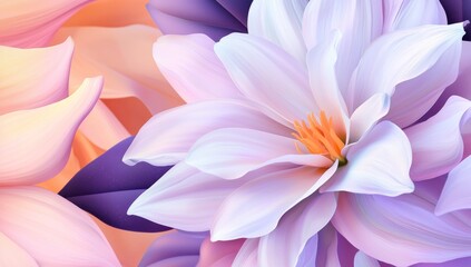 Watercolor flowers. Luxurious floral elements in prints, invitations, postcards. A delightful 3D illustration of soft, delicate flowers.