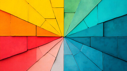 Vibrant Colorful Geometric Art Piece Modern Wall Design