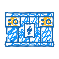 grid storage energy doodle icon sketch vector. grid storage energy sign. isolated symbol illustration