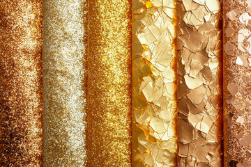 Shimmering Gold Foil Glitter Digital Papers: Luxurious Metallic Textures and Backgrounds for Stunning Designs