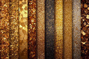 Shimmering Gold Foil Glitter Digital Paper Collection: Metallic Gold Textures, Yellow Gold Backgrounds, and Glitter Paper Pack