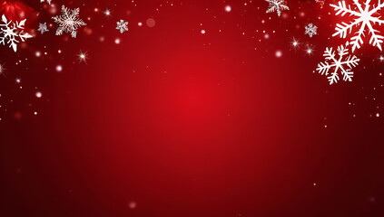 red christmas background adorned delicate snowflakes
