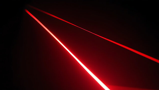 red laser light cutting dark creating dramatic effect