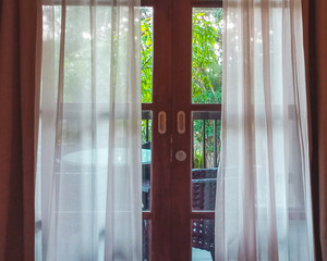 window with a curtain