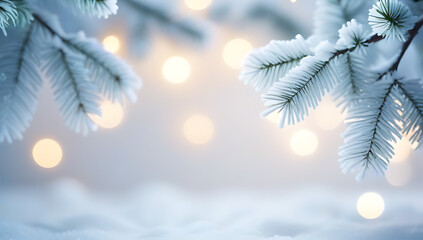 white christmas background frosty branches 
