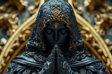 Obraz premium Golden Gothic Elegance: Minimal Design Thumbnail for Informative Video on Wisdom, Luxury, and Opulence