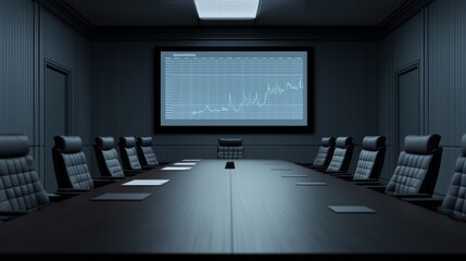 Modern Boardroom with Digital Screen for Meetings