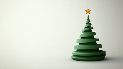 Fototapeta premium Abstract Christmas tree with star on plain background