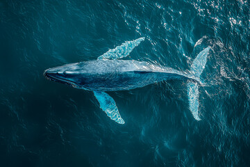 Fototapeta premium Oceanic Aerial Perspective: Realistic High-Resolution Photography of a Whale