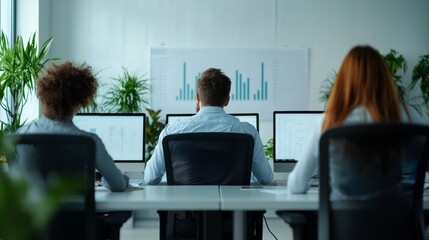 Team Analyzing Data in Modern Office Environment